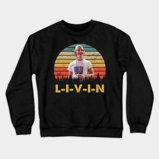 Vintage Confused L-I-V-I-N Movies Film Gift For Men Crewneck Sweatshirt